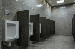 A commercial bathroom