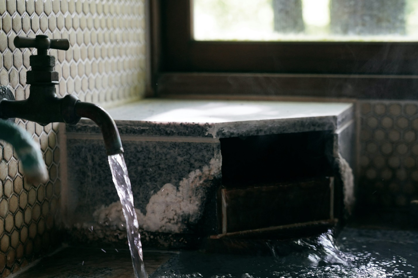  A large tap with open water. 