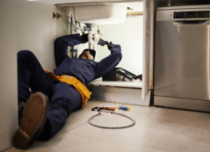A plumber at work