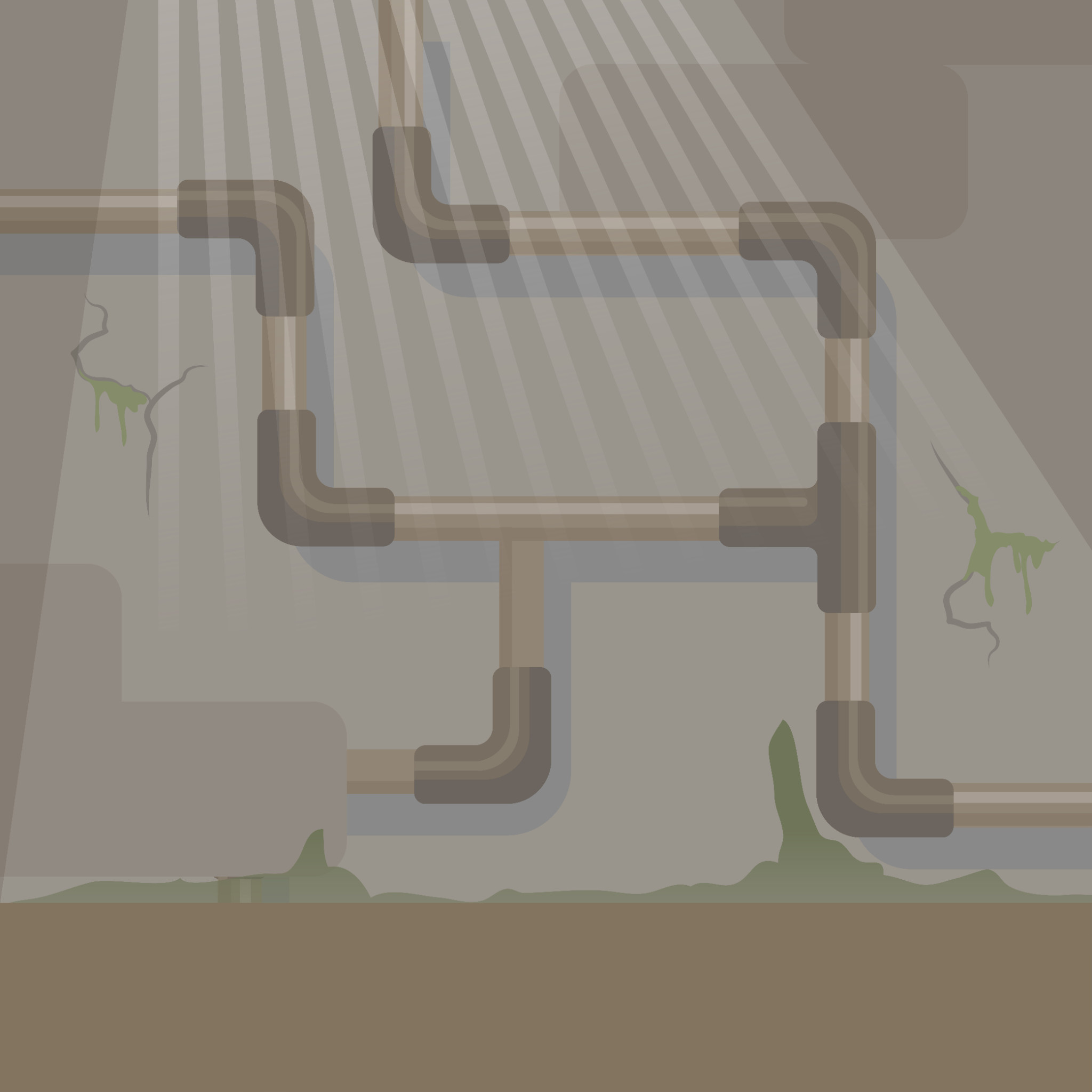 Cracked sewer system background showing signs of damage